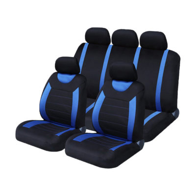 Auto Choice Direct - Seat Covers - 9pc Blue / Black Seat Cover Set - Car Accessories UK