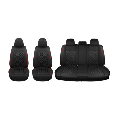 Auto Choice Direct - 5pc Premium Faux Leather Seat Cover Set - Red - Car Accessories UK
