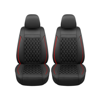 Auto Choice Direct - 4pc Premium Faux Leather Seat Cover Pair - Red - Car Accessories UK