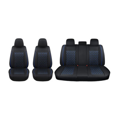 Auto Choice Direct - 5pc Premium Faux Leather Seat Cover Set - Blue - Car Accessories UK