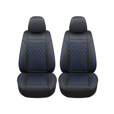 Auto Choice Direct - 4pc Premium Faux Leather Seat Cover Pair - Blue - Car Accessories UK